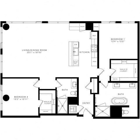 a floor plan of a penthouse unit